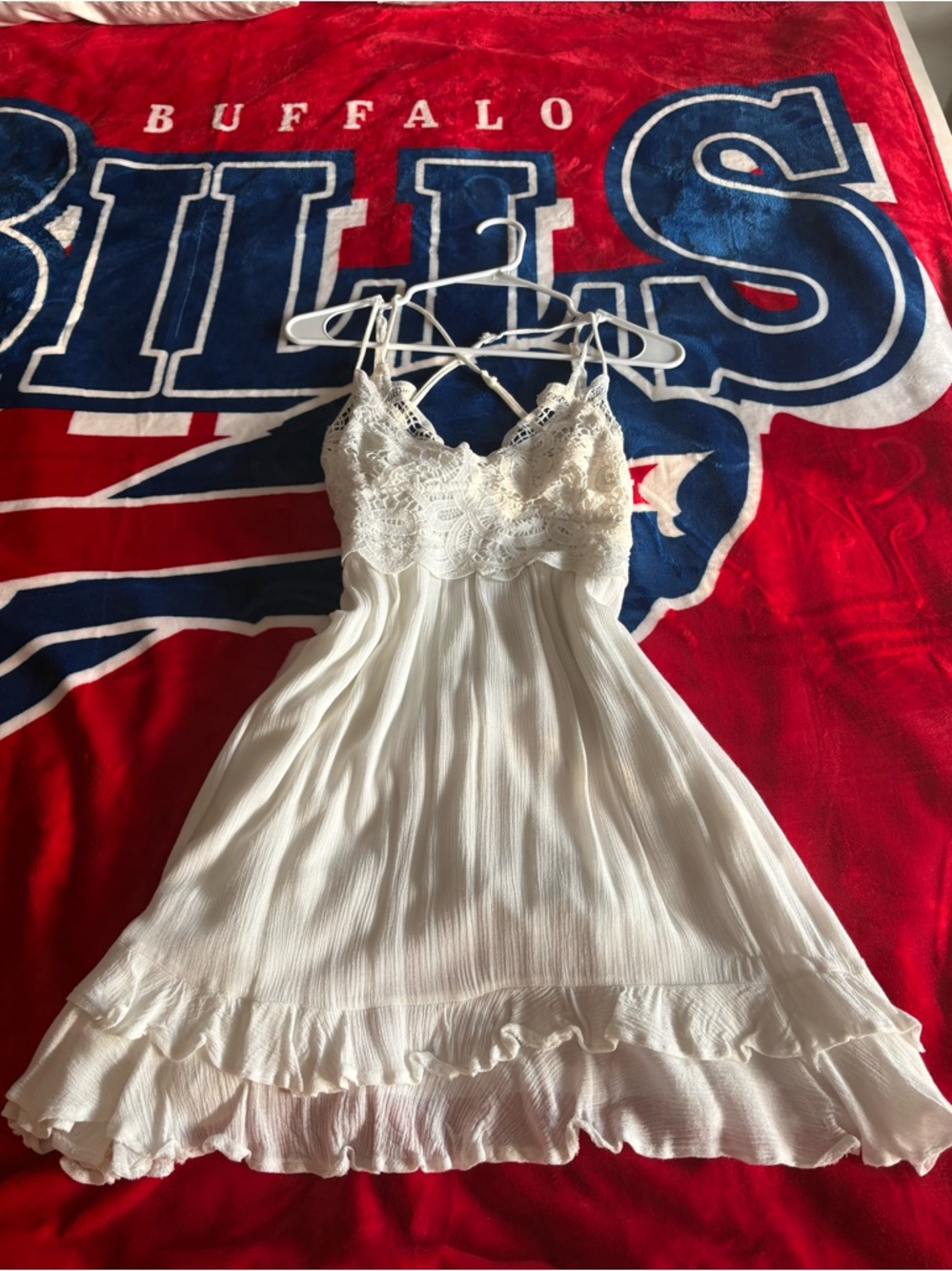 Women’s Lace-Top White Mini Dress